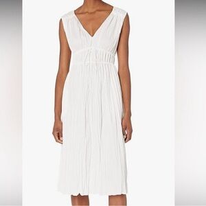 Rebecca Taylor White V-Neck Sleeveless Midi Dress